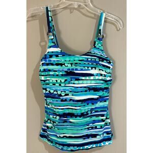 Anthropologie Silhouette‎ Solution Bright Tankini Swim Top - Size 10D